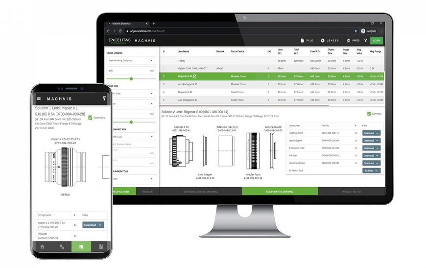 Excelitas Technologies推出MachVis OnLine在线镜头配置器软件